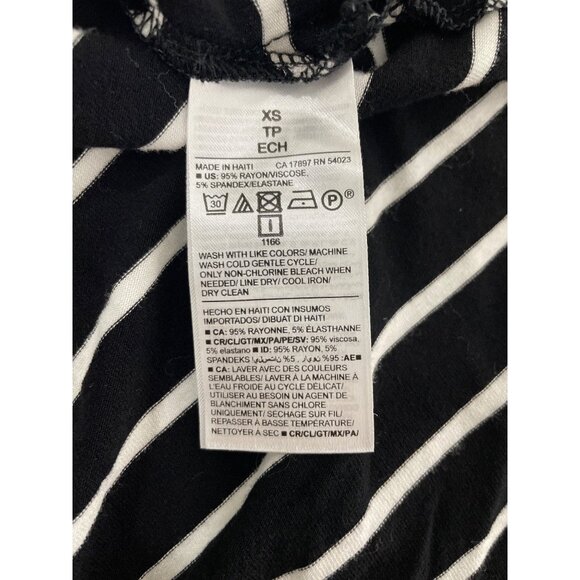 Old Navy Luxe T Shirt Size XS Striped Oversized Tunic Top Scoop Neck Black White - Picture 5 of 9
